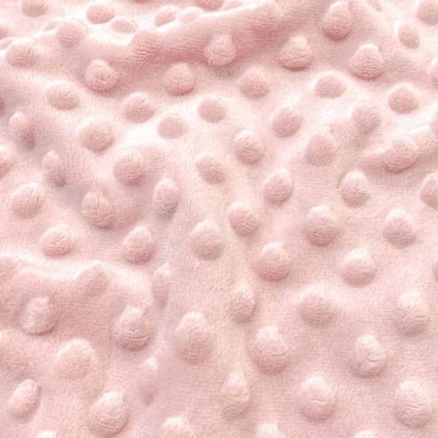 Tissu minky à bulles rose